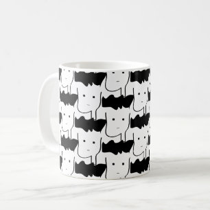 Caneca De Café padrão de rabisco da cabeça do mato