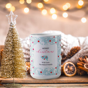 Caneca De Café Padrão de Ramo de Inverno Galho de Pinheiro Míni