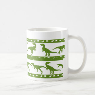 Caneca De Café Padrão de Raptor Verde