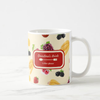 Caneca De Café Padrão de receita do fruta colorido personalizado