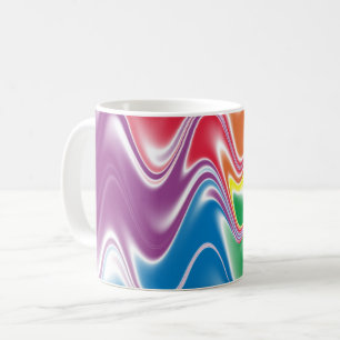 Caneca De Café Padrão de Redemoinho Ondulado Colorido