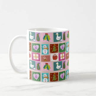 Caneca De Café Padrão de Remendo de Natal Adorável