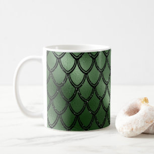 Caneca De Café Padrão de Réptil Cobra Verde