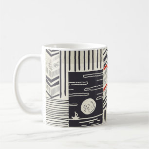 Caneca De Café Padrão de retalhos sem costura de rabiscos de abst