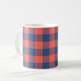 Caneca De Café Padrão de retângulo quadrado azul Marinho rosa-cor