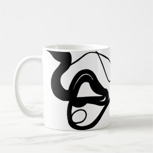 Caneca De Café Padrão de retenção: Abstrato preto, branco, Cinza