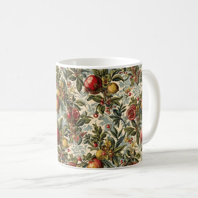 Caneca De Café Padrão de romã Fruit de William Morris (Frente Esquerda)