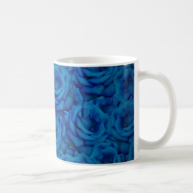 Caneca De Café Padrão de Rosa azul (Direita)