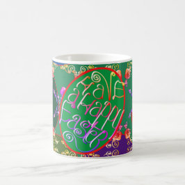 Caneca De Café Padrão de Rosa de Ovos de Páscoa com Nome