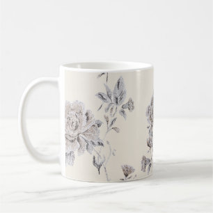 Caneca De Café Padrão de rosa pastel