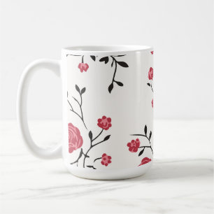 Caneca De Café padrão de rosa vermelha