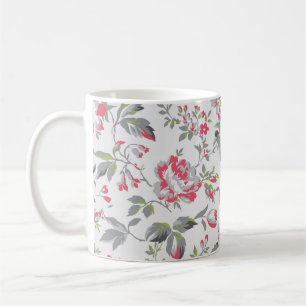 Caneca De Café Padrão de Rosas Florais do chique