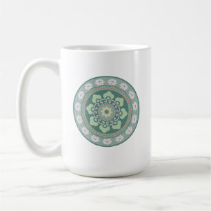 Caneca De Café padrão de roseta verde tradicional chinês