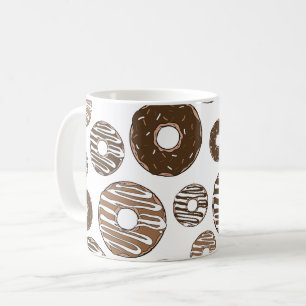 Caneca De Café Padrão de rosquinha, Rosquinhas de chocolate, Rosq