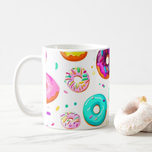 Caneca De Café Padrão de rosquinhas de creme (Com Donut)