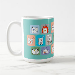 Caneca De Café padrão de rostos de ursos