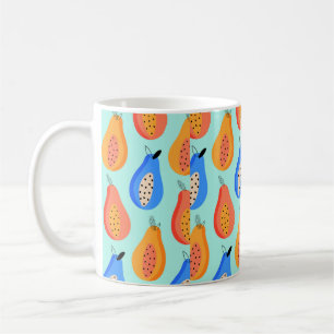 Caneca De Café padrão de safra. Fruta de verão de citros. illus