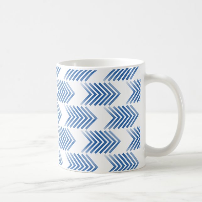 Caneca De Café Padrão de seta tribal azul (Direita)