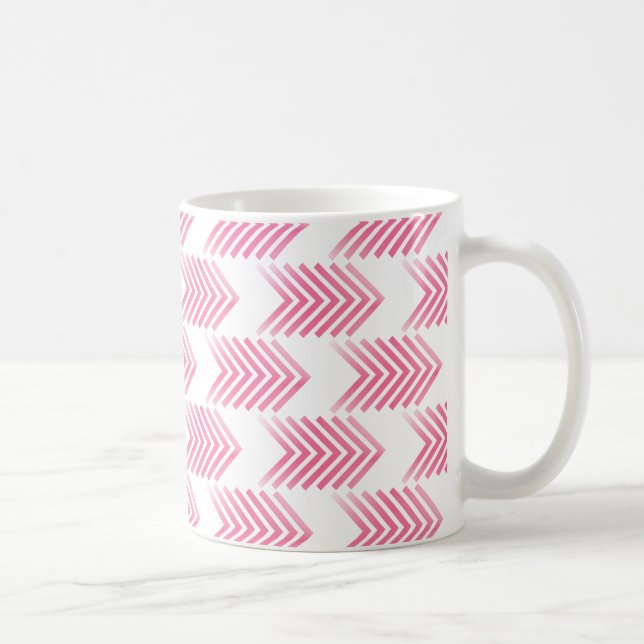 Caneca De Café Padrão de Seta Tribal Rosa (Direita)