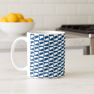 Caneca De Café Padrão de Silhueta do Estado de Connecticut em Azu