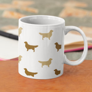 Caneca De Café Padrão de Silhuettes do Cachorro do Retriever do 