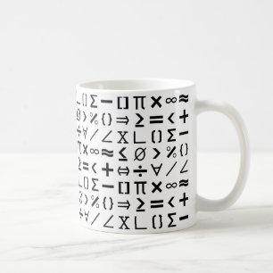 Caneca De Café Padrão de Sinais e Símbolos Matemáticos