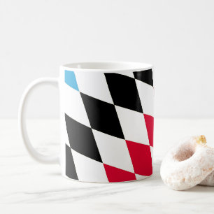 Caneca De Café Padrão de Sinalizador de Diamante Baviera Azul Ama