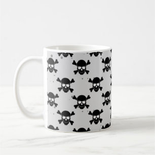 Caneca De Café Padrão de Skulls de Estilo Pirata