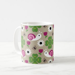 Caneca De Café Padrão de Snail & Clover Ininterrupto