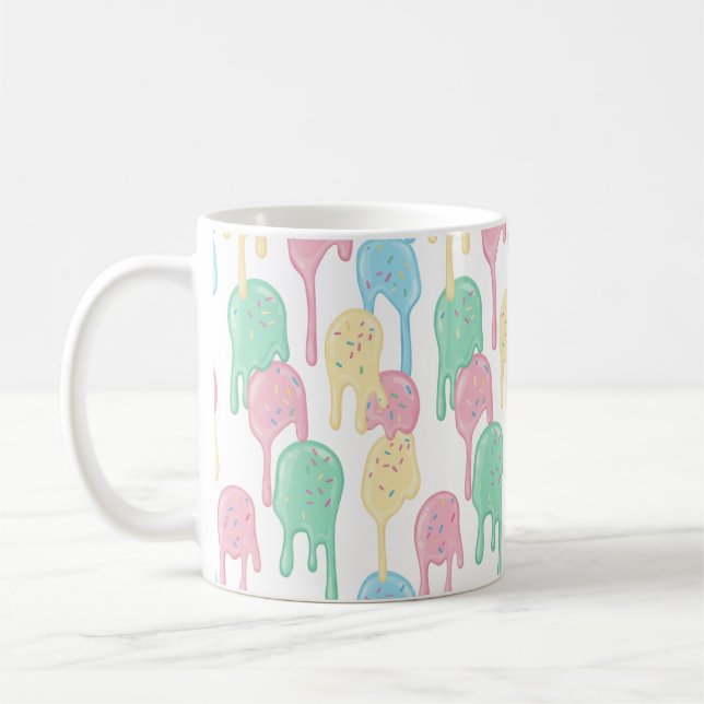 Caneca De Café Padrão de Sorvete Derretido e Confeitos  (Esquerda)