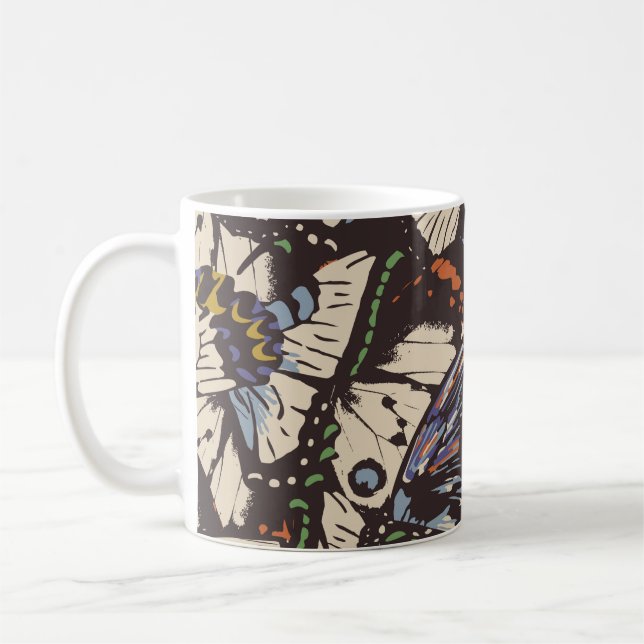 Caneca De Café Padrão de superfície das borboletas venenosas. Col (Esquerda)