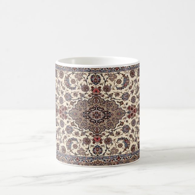 Caneca De Café Padrão de tapete persa floral oriental (Centro)