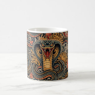 Caneca De Café Padrão de Tatuagem Irezumi Cobra Japonesa