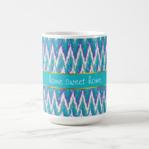 Caneca De Café Padrão de Teal e Ametyst de Kat ZigZag