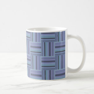 Caneca De Café Padrão de tecelagem de cinzas azuis