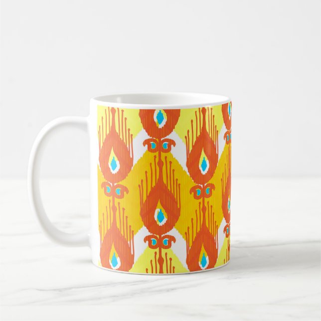 Caneca De Café Padrão de tecido Ikat (Esquerda)