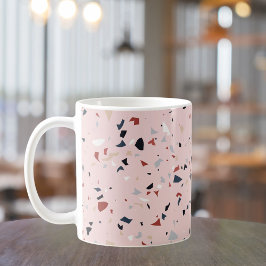 Caneca De Café Padrão de Terrazzo Abstrato Moderno de Meados do S