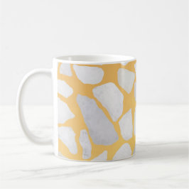 Caneca De Café Padrão de Terrazzo Branco Laranja Moderno
