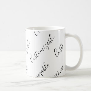 Caneca De Café Padrão de texto de escrita moderna editável Pret