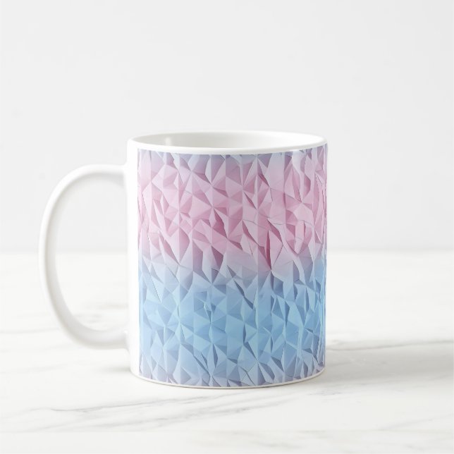 Caneca De Café Padrão de Textura Azul Cor-de-Rosa Pastel (Esquerda)