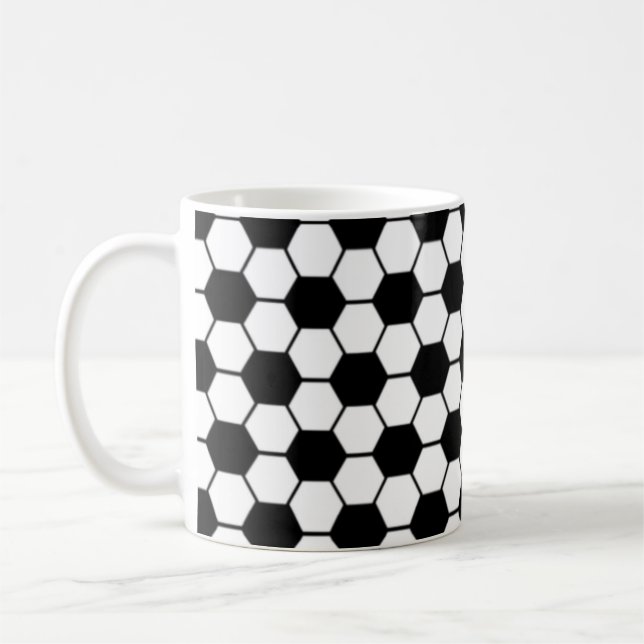 Caneca De Café Padrão de Textura de Bola de Futebol  (Esquerda)