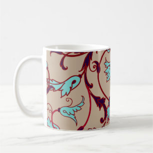 Caneca De Café Padrão de textura floral vítrea. Padrão sem costur