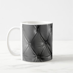 Caneca De Café padrão de textura preta de couro genuíno utilizand