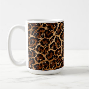 Caneca De Café Padrão de Tigre Cristal Preto e Dourado