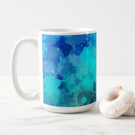 Caneca De Café Padrão de tinta azul abstrato púrpura