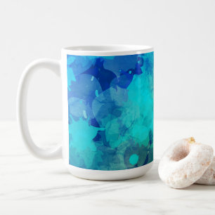 Caneca De Café Padrão de tinta azul abstrato púrpura