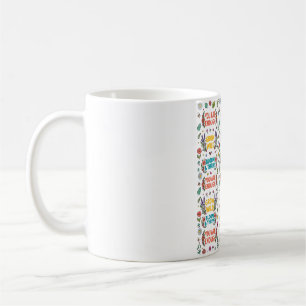 Caneca De Café Padrão de Tipografia de Afirmação Positiva