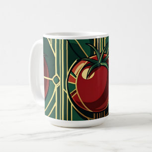 Caneca De Café Padrão de Tomate Art Déco