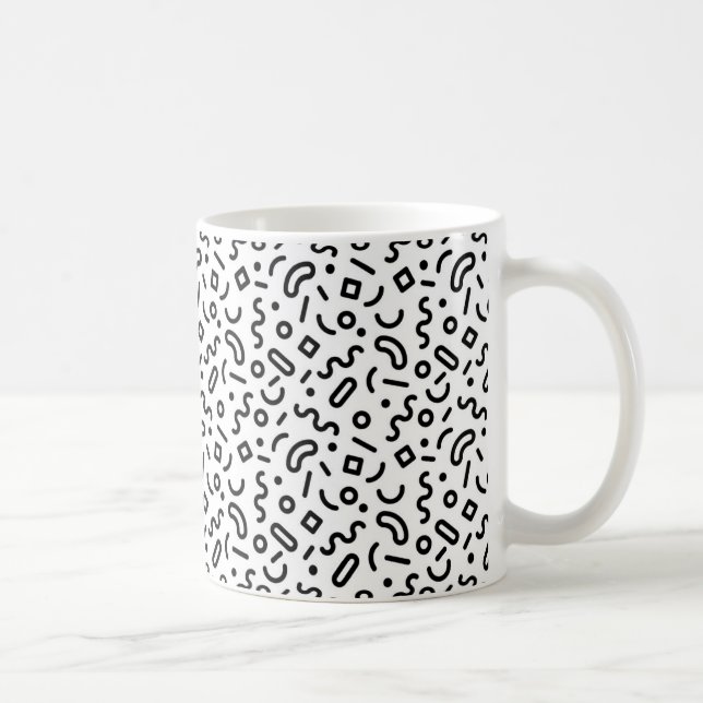 Caneca De Café Padrão de traço retro (Direita)