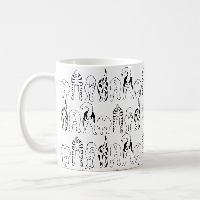 Caneca De Café Padrão de Traseros de Cachorro (Esquerda)